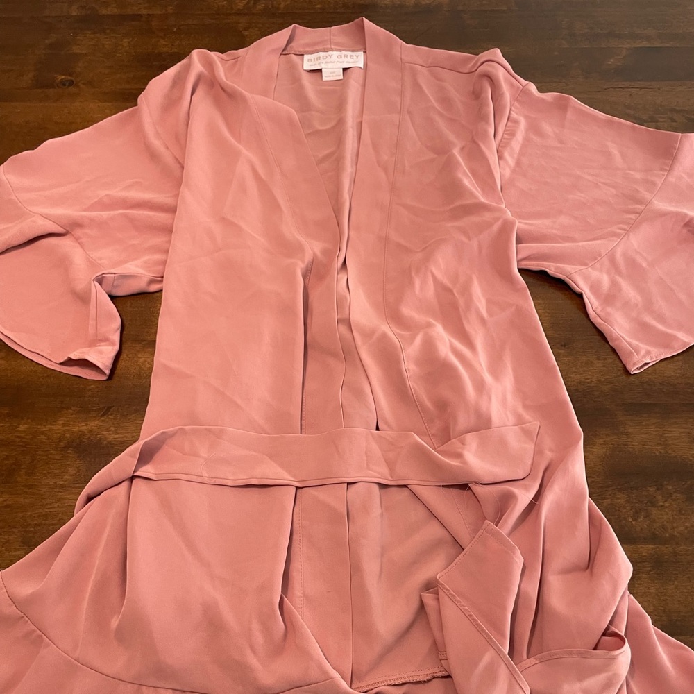 Birdy Grey Bridesmaid robe XS/S Dusty Rose Ruffle Bridal Wedding